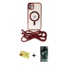 MARSİLYAN™- iPhone 11 Kılıf Eksen Özel Seri - Siyah 360 Mat Full Body Arka Koruyucu + Rainbow Kamera Lens Koruma Cam - KI
