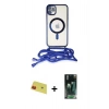 MARSİLYAN™- iPhone 11 Kılıf Eksen Özel Seri - Siyah 360 Mat Full Body Arka Koruyucu + Rainbow Kamera Lens Koruma Cam - KI