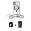 MARSİLYAN™- iPhone 11 Kılıf Eksen Özel Seri - Siyah 360 Mat Full Body Arka Koruyucu + PVD Metal Kamera Lens - MI