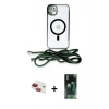 MARSİLYAN™- iPhone 11 Kılıf Eksen Özel Seri - Siyah 360 Mat Full Body Arka Koruyucu + Pers Alüminyum Kamera Lens - KI