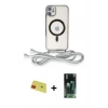 MARSİLYAN™- iPhone 11 Kılıf Eksen Özel Seri - Siyah 360 Mat Full Body Arka Koruyucu + Rainbow Kamera Lens Koruma Cam - KI