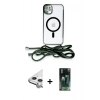 MARSİLYAN™- iPhone 11 Kılıf Eksen Özel Seri - Siyah 360 Mat Full Body Arka Koruyucu + Raze Metal Kamera Lens - GS