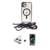 MARSİLYAN™- iPhone 11 Kılıf Eksen Özel Seri - Siyah 360 Mat Full Body Arka Koruyucu + Raze Metal Kamera Lens - GS