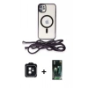 MARSİLYAN™- iPhone 11 Kılıf Eksen Özel Seri - Siyah 360 Mat Full Body Arka Koruyucu + PVD Metal Kamera Lens - SH