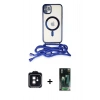 MARSİLYAN™- iPhone 11 Kılıf Eksen Özel Seri - Siyah 360 Mat Full Body Arka Koruyucu + PVD Metal Kamera Lens - SH