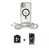 MARSİLYAN™- iPhone 11 Kılıf Eksen Özel Seri - Siyah 360 Mat Full Body Arka Koruyucu + PVD Metal Kamera Lens - SH