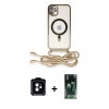 MARSİLYAN™- iPhone 11 Kılıf Eksen Özel Seri - Siyah 360 Mat Full Body Arka Koruyucu + Turuncu PVD Metal Kamera Lens