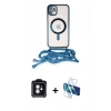 MARSİLYAN™- iPhone 11 Kılıf Eksen Özel Seri - Siyah 3D Antistatik Cam Ekran Koruyucu + PVD Metal Kamera Lens - MI