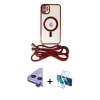 MARSİLYAN™- iPhone 11 Kılıf Eksen Özel Seri - Siyah 3D Antistatik Cam Ekran Koruyucu + Raze Metal Kamera Lens - MR