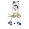 MARSİLYAN™- iPhone 11 Kılıf Eksen Özel Seri - Siyah 3D Antistatik Cam Ekran Koruyucu + Raze Metal Kamera Lens - MR