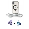 MARSİLYAN™- iPhone 11 Kılıf Eksen Özel Seri - Siyah 3D Antistatik Cam Ekran Koruyucu + Raze Metal Kamera Lens - MR
