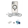 MARSİLYAN™- iPhone 11 Kılıf Eksen Özel Seri - Siyah 3D Antistatik Cam Ekran Koruyucu + Renkli Kamera Lens Koruma Cam - PE