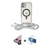 MARSİLYAN™- iPhone 11 Kılıf Eksen Özel Seri - Siyah 3D Antistatik Cam Ekran Koruyucu + Raze Metal Kamera Lens - SH