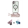 MARSİLYAN™- iPhone 11 Kılıf Eksen Özel Seri - Siyah 3D Antistatik Cam Ekran Koruyucu + Raze Metal Kamera Lens - SH