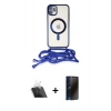 MARSİLYAN™- iPhone 11 Kılıf Eksen Özel Seri - Siyah 3D Antistatik Hayalet Cam Ekran Koruyucu + Kamera Lens Koruma Cam - SF