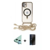 MARSİLYAN™- iPhone 11 Kılıf Eksen Özel Seri - Siyah 3D Antistatik Hayalet Cam Ekran Koruyucu + Raze Metal Kamera Lens - MI