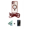 MARSİLYAN™- iPhone 11 Kılıf Eksen Özel Seri - Siyah 3D Antistatik Hayalet Cam Ekran Koruyucu + Raze Metal Kamera Lens - MI