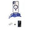 MARSİLYAN™- iPhone 11 Kılıf Eksen Özel Seri - Siyah 3D Antistatik Hayalet Cam Ekran Koruyucu + Renkli Kamera Lens Koruma Cam - PE