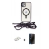 MARSİLYAN™- iPhone 11 Kılıf Eksen Özel Seri - Siyah 3D Antistatik Hayalet Cam Ekran Koruyucu + Renkli Kamera Lens Koruma Cam - PE