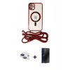 MARSİLYAN™- iPhone 11 Kılıf Eksen Özel Seri - Siyah 3D Antistatik Hayalet Cam Ekran Koruyucu + Pers Alüminyum Kamera Lens - LT