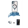 MARSİLYAN™- iPhone 11 Kılıf Eksen Özel Seri - Siyah 3D Antistatik Hayalet Cam Ekran Koruyucu + Pers Alüminyum Kamera Lens - LT