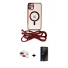 MARSİLYAN™- iPhone 11 Kılıf Eksen Özel Seri - Siyah 3D Antistatik Hayalet Cam Ekran Koruyucu + Pers Alüminyum Kamera Lens - KI