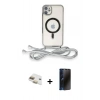 MARSİLYAN™- iPhone 11 Kılıf Eksen Özel Seri - Siyah 3D Antistatik Hayalet Cam Ekran Koruyucu + Pers Alüminyum Kamera Lens - GD