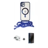 MARSİLYAN™- iPhone 11 Kılıf Eksen Özel Seri - Siyah 3D Antistatik Hayalet Cam Ekran Koruyucu + Pers Alüminyum Kamera Lens - YL