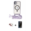 MARSİLYAN™- iPhone 11 Kılıf Eksen Özel Seri - Siyah 3D Antistatik Hayalet Cam Ekran Koruyucu + Pers Alüminyum Kamera Lens - KI