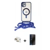 MARSİLYAN™- iPhone 11 Kılıf Eksen Özel Seri - Siyah 3D Antistatik Hayalet Cam Ekran Koruyucu + Pers Alüminyum Kamera Lens - GD