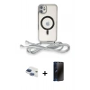 MARSİLYAN™- iPhone 11 Kılıf Eksen Özel Seri - Siyah 3D Antistatik Hayalet Cam Ekran Koruyucu + Pers Alüminyum Kamera Lens - LT