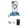 MARSİLYAN™- iPhone 11 Kılıf Eksen Özel Seri - Siyah 3D Antistatik Hayalet Cam Ekran Koruyucu + Pers Alüminyum Kamera Lens - GI
