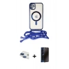 MARSİLYAN™- iPhone 11 Kılıf Eksen Özel Seri - Siyah 3D Antistatik Hayalet Cam Ekran Koruyucu + Pers Alüminyum Kamera Lens - LT