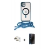 MARSİLYAN™- iPhone 11 Kılıf Eksen Özel Seri - Siyah 3D Antistatik Hayalet Cam Ekran Koruyucu + Pers Alüminyum Kamera Lens - GD