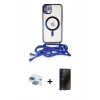 MARSİLYAN™- iPhone 11 Kılıf Eksen Özel Seri - Siyah 3D Antistatik Hayalet Cam Ekran Koruyucu + Pers Alüminyum Kamera Lens - GI