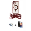 MARSİLYAN™- iPhone 11 Kılıf Eksen Özel Seri - Siyah 3D Antistatik Mat Seramik Nano Ekran Koruyucu + Pers Alüminyum Kamera Lens - GI