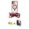MARSİLYAN™- iPhone 11 Kılıf Eksen Özel Seri - Siyah 3D Antistatik Mat Seramik Nano Ekran Koruyucu + Rainbow Kamera Lens Koruma Cam - KI