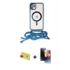 MARSİLYAN™- iPhone 11 Kılıf Eksen Özel Seri - Siyah 3D Antistatik Mat Seramik Nano Ekran Koruyucu + Rainbow Kamera Lens Koruma Cam - KI