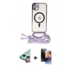 MARSİLYAN™- iPhone 11 Kılıf Eksen Özel Seri - Siyah 3D Antistatik Mat Seramik Nano Ekran Koruyucu + Raze Metal Kamera Lens - KI