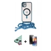 MARSİLYAN™- iPhone 11 Kılıf Eksen Özel Seri - Siyah 3D Antistatik Mat Seramik Nano Ekran Koruyucu + Raze Metal Kamera Lens - KI