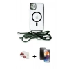 MARSİLYAN™- iPhone 11 Kılıf Eksen Özel Seri - Siyah 3D Antistatik Mat Seramik Nano Ekran Koruyucu + Pers Alüminyum Kamera Lens - KI