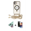 MARSİLYAN™- iPhone 11 Kılıf Eksen Özel Seri - Siyah 3D Antistatik Mat Seramik Nano Ekran Koruyucu + Raze Metal Kamera Lens - KI