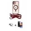 MARSİLYAN™- iPhone 11 Kılıf Eksen Özel Seri - Siyah 3D Antistatik Mat Seramik Nano Ekran Koruyucu + Pers Alüminyum Kamera Lens - LT