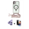 MARSİLYAN™- iPhone 11 Kılıf Eksen Özel Seri - Siyah 3D Antistatik Mat Seramik Nano Ekran Koruyucu + Raze Metal Kamera Lens - MR