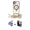 MARSİLYAN™- iPhone 11 Kılıf Eksen Özel Seri - Siyah 3D Antistatik Mat Seramik Nano Ekran Koruyucu + Raze Metal Kamera Lens - MR