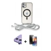MARSİLYAN™- iPhone 11 Kılıf Eksen Özel Seri - Siyah 3D Antistatik Mat Seramik Nano Ekran Koruyucu + Raze Metal Kamera Lens - MR