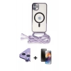 MARSİLYAN™- iPhone 11 Kılıf Eksen Özel Seri - Siyah 3D Antistatik Mat Seramik Nano Ekran Koruyucu + Raze Metal Kamera Lens - MR