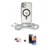 MARSİLYAN™- iPhone 11 Kılıf Eksen Özel Seri - Siyah 3D Antistatik Mat Seramik Nano Ekran Koruyucu + Pers Alüminyum Kamera Lens - KI