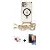 MARSİLYAN™- iPhone 11 Kılıf Eksen Özel Seri - Siyah 3D Antistatik Mat Seramik Nano Ekran Koruyucu + Pers Alüminyum Kamera Lens - KI