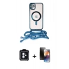 MARSİLYAN™- iPhone 11 Kılıf Eksen Özel Seri - Siyah 3D Antistatik Mat Seramik Nano Ekran Koruyucu + PVD Metal Kamera Lens - MI